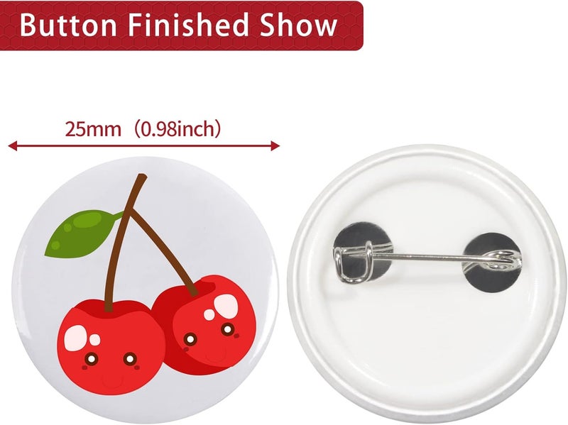 Onemorello 200 Sets Button Maker Supplies, 0.98 inch / 25mm Button Parts Buttons Supplies, Approx. 1 in Blank Badge Parts with Blank Paper for Buttons Maker Machine Pin Maker Press - Image 4
